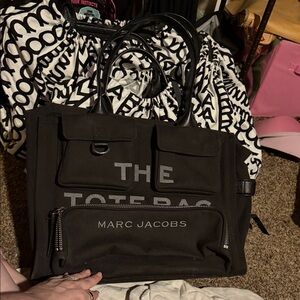 LARGE Marc Jacobs Black Canvas Tote Bag
